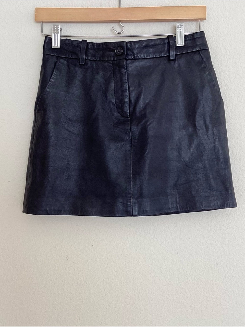 Nili Lotan Black Leather Mini Skirt SZ 2